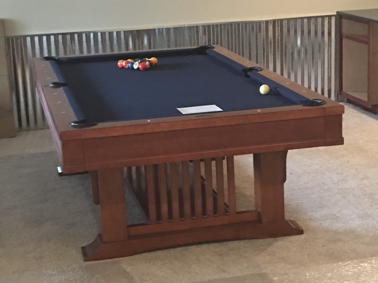 Pool table for sale Denver: - <br>9' Brunswick Arts & Crafts Style Mission. <br>100% solid wood.  <br>High end table MADE IN USA!  <br>LIKE NEW condition with minimal wear & tear and no noticeable damage